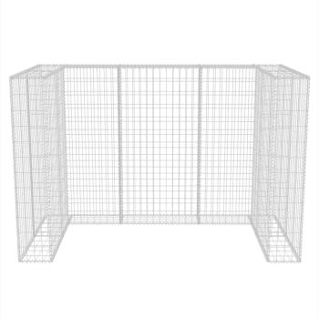 Gabionen-Mülltonnenverkleidung für 2 Tonnen Stahl 180x100x120cm