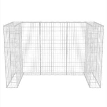 Gabionen-Mülltonnenverkleidung für 2 Tonnen Stahl 180x100x120cm