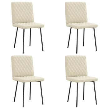 ARDEBO.de - Esszimmerstühle 4 Stk. Creme Kunstleder