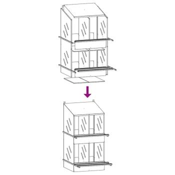 Hühner-Nistkasten mit 4 Fächern Olivgrün Metall