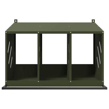 Hühner-Nistkasten mit 3 Fächern Olivgrün Metall