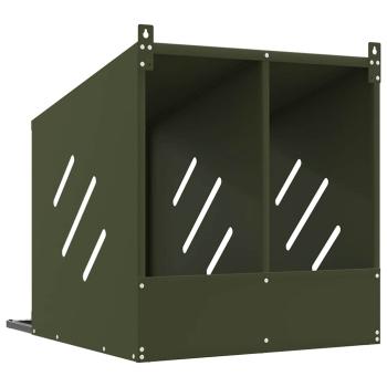 Hühner-Nistkasten mit 2 Fächern Olivgrün Metall