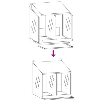 Hühner-Nistkasten mit 2 Fächern Olivgrün Metall