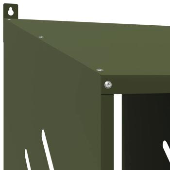 Hühner-Nistkasten mit 2 Fächern Olivgrün Metall