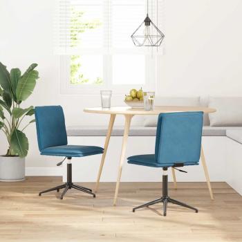 ARDEBO.de - Esszimmerstühle 2 Stk. Blau Samt
