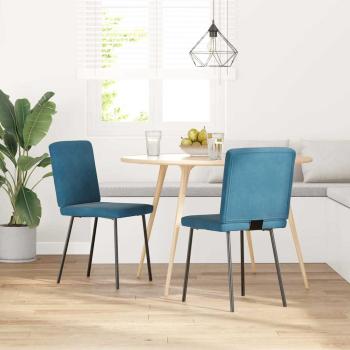 ARDEBO.de - Esszimmerstühle 2 Stk. Blau Samt