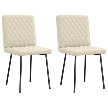 ARDEBO.de - Esszimmerstühle 2 Stk. Creme Kunstleder