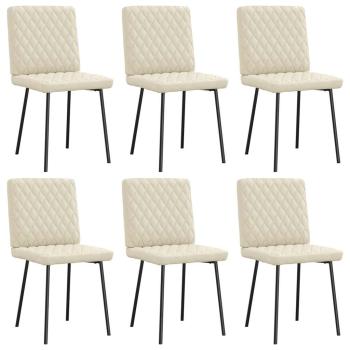 ARDEBO.de - Esszimmerstühle 6 Stk. Creme Kunstleder