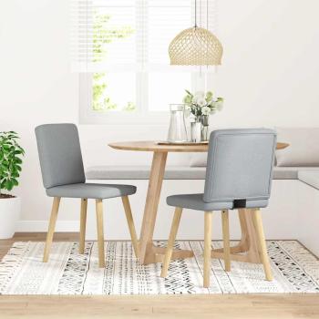 ARDEBO.de - Esszimmerstühle 2 Stk. Hellgrau Stoff