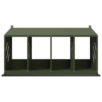 Hühner-Nistkasten mit 4 Fächern Olivgrün Metall