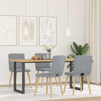 ARDEBO.de - Esszimmerstühle 4 Stk. Hellgrau Stoff