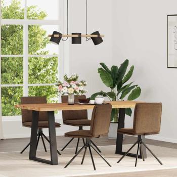 ARDEBO.de - Esszimmerstühle 4 Stk. Braun Kunstleder in Wildleder-Optik