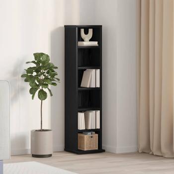 ARDEBO.de - CD-Schrank Schwarz Eichen-Optik 21x20x88 cm Holzwerkstoff