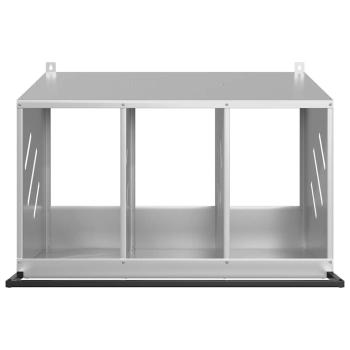 Hühner-Nistkasten mit 3 Fächern Verzinktes Silber Metall