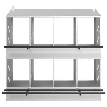 Hühner-Nistkasten mit 8 Fächern Verzinktes Silber Metall