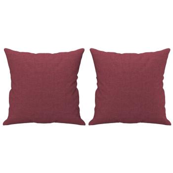 2-Sitzer-Sofa mit Zierkissen Weinrot 140 cm Stoff