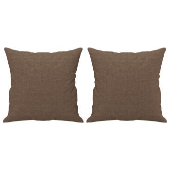 3-Sitzer-Sofa mit Zierkissen Braun 180 cm Stoff