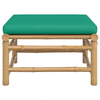 Gartenhocker mit Grünem Kissen Bambus