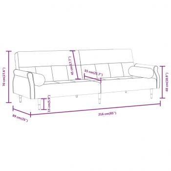 Schlafsofa mit Kissen Dunkelgrau Samt