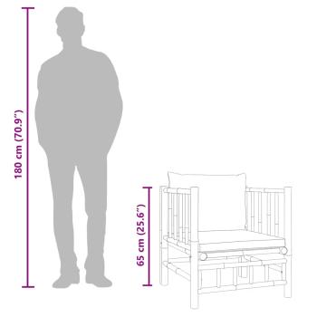 Gartensessel mit Dunkelgrauen Kissen Bambus