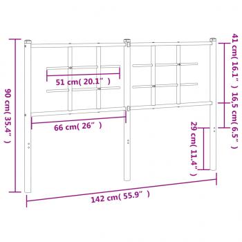 Kopfteil Metall Schwarz 135 cm