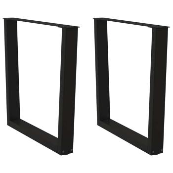 ARDEBO.de - Esstisch Beine V-Form 2 Stück Schwarz 90x(72-73,3) cm Stahl