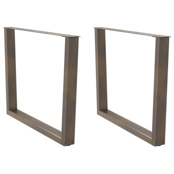 ARDEBO.de - Esstischbeine V-Form 2 Stück Naturstahl 100x(72-73,3) cm Stahl