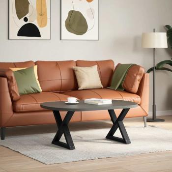 Couchtischbeine 2 Stk. Schwarz 60x(42-43,3) cm Stahl