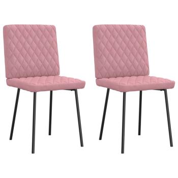 ARDEBO.de - Esszimmerstühle 2 Stk. Rosa Samt