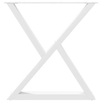 Esstisch Beine 2 Stück Weiß 80x(72-73,3) cm Stahl