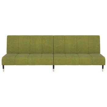 Schlafsofa 2-Sitzer Hellgrün Samt