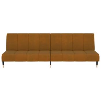 Schlafsofa 2-Sitzer Braun Samt