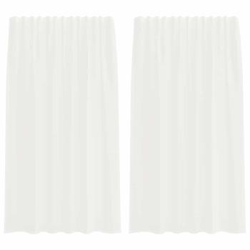 Voile Vorhänge mit Stangentaschen 2 Stk. Weiß