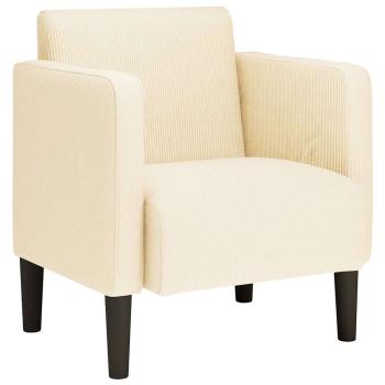 Sessel mit Armlehnen Creme 54 cm Cordstoff