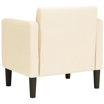 Sessel mit Armlehnen Creme 54 cm Cordstoff