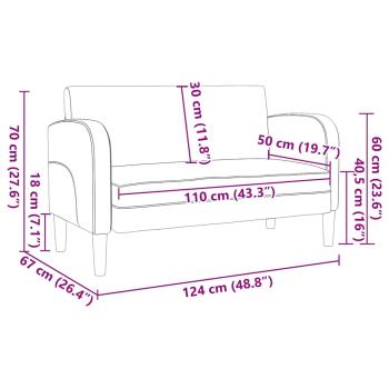 Zweisitzer-Sofa Braun 110 cm Kunstleder