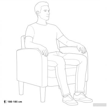 Sessel mit Armlehnen Schwarz 54 cm Kunstleder