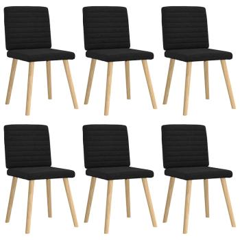 ARDEBO.de - Esszimmerstühle 6 Stk. Schwarz Stoff