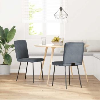 ARDEBO.de - Esszimmerstühle 2 Stk. Dunkelgrau Samt