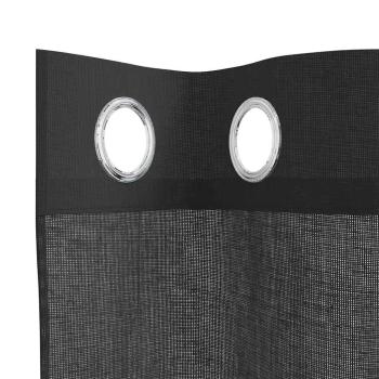 Voile Vorhänge mit Ösen 2 Stk. Schwarz 140x175 cm