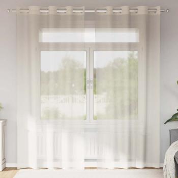 ARDEBO.de - Voile Vorhänge mit Ösen 2 Stk. Creme 140x245 cm