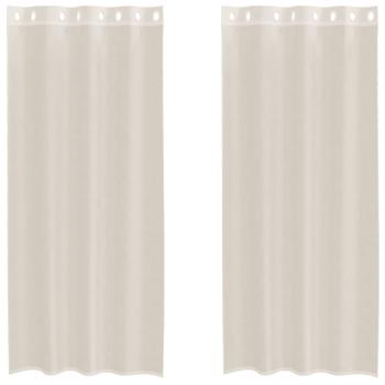 Voile Vorhänge mit Ösen 2 Stk. Creme 140x245 cm