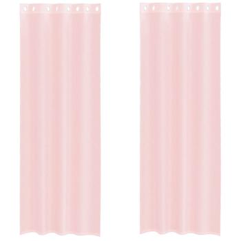 Voile Vorhänge mit Ösen 2 Stk. Hellrosa 140x300 cm