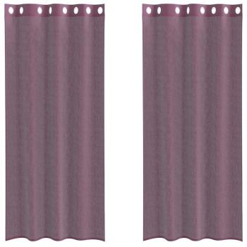 ARDEBO.de - Voile Vorhänge mit Ösen 2 Stk. Lila 140x245 cm