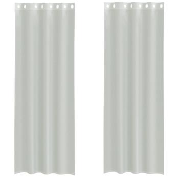 Voile Vorhänge mit Ösen 2 Stk. Hellgrau 140x300 cm