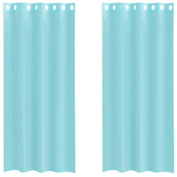 Voile Vorhänge mit Ösen 2 Stk. Türkis
