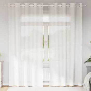 ARDEBO.de - Voile Vorhänge mit Ösen 2 Stk. Weiß