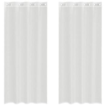 Voile Vorhänge mit Ösen 2 Stk. Weiß