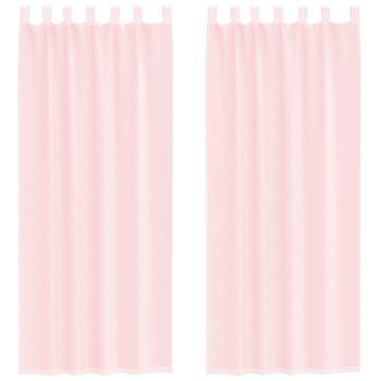 Voile Vorhänge mit Stangentaschen 2 Stk. Hellrosa