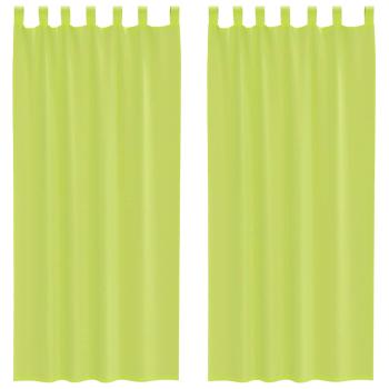 Voile Vorhänge mit Lasche 2 Stk. Apfelgrün